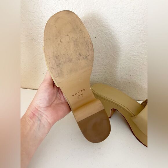 Vince Margo chunky platform block heel leather sandal blonde size 10 - Picture 12 of 16